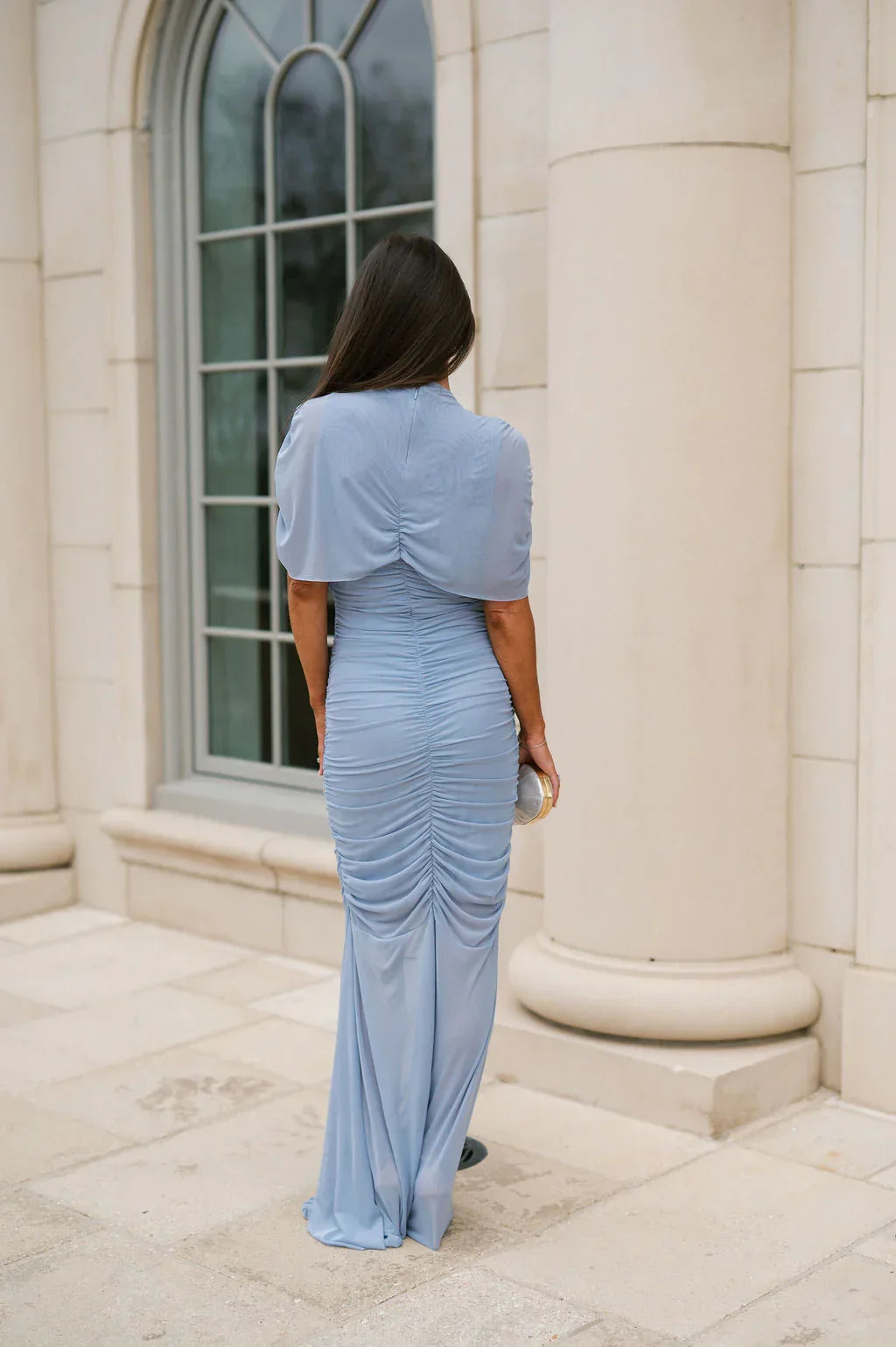 Camila Mesh Maxi Dress-Blue