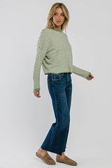 Marcie Striped Sweater in Green
