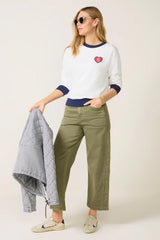 Crew Neck Patch Sweatshirt