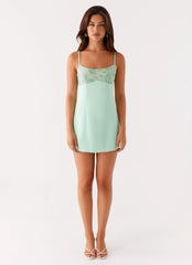 Zion Beaded Mini Dress - Sage