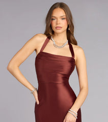 Jemma Halter Lace-Up Mermaid Dress