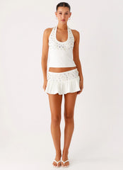 Vegas Nights Halter Neck Top - White
