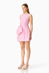 Briallen Jacquard Mini Dress in Pink