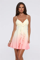 Leading Energy Mini Dress Yellow