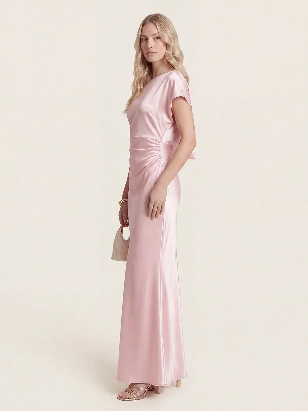 Captivating Presence Satin Cowl Back Maxi Dress