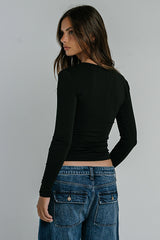 Ariella Wrap Top in Black