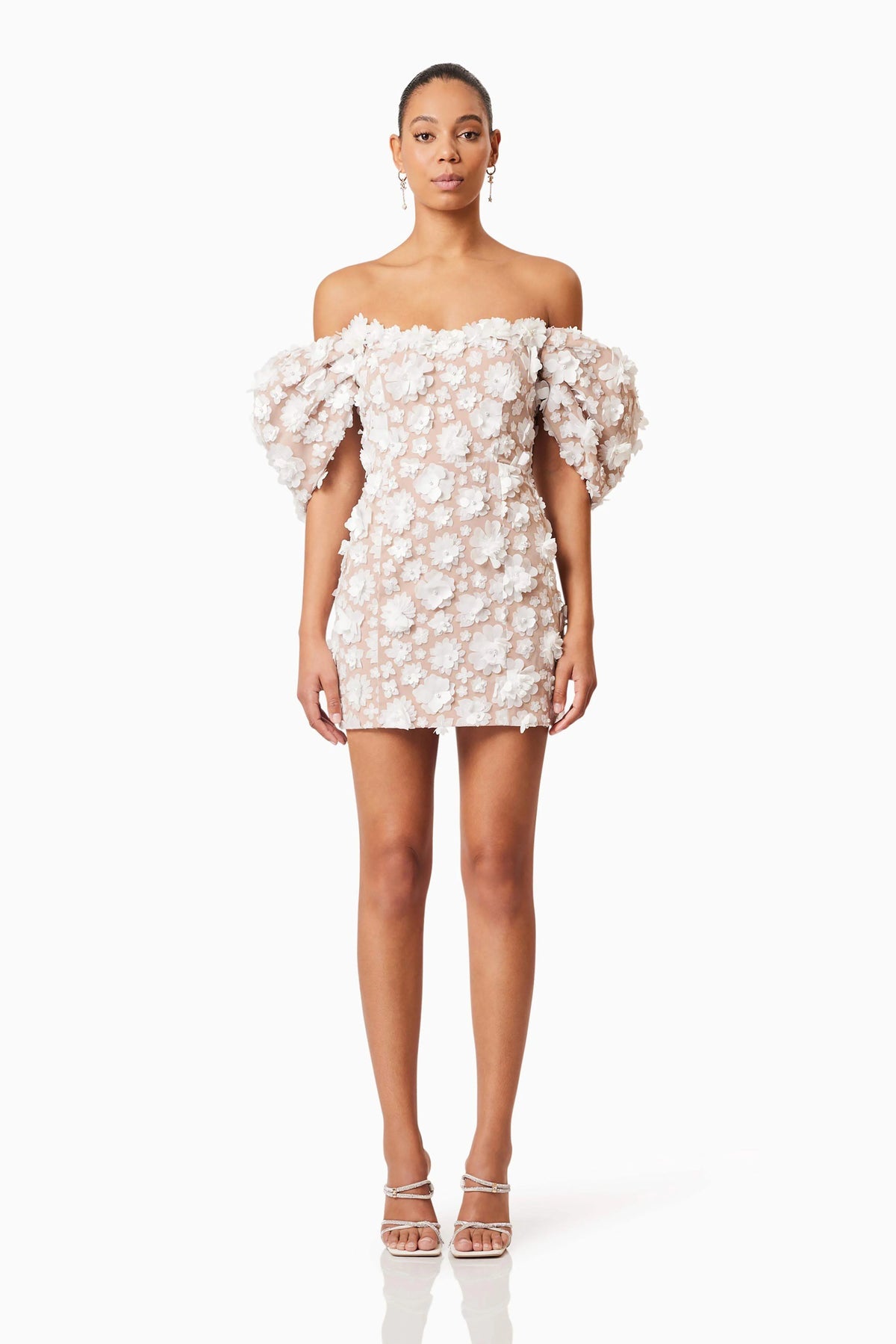Bluebell Off The Shoulder Mini Dress in White