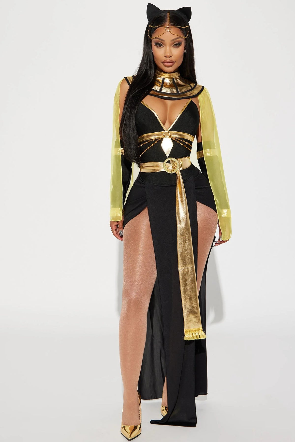 Queen Of The Nile 4 Piece Costume Set - Black/Gold
