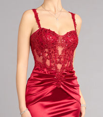 Lyanna Satin Beaded Corset Formal Dress