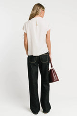 Olivia Cowl Neck Blouse in Ivory