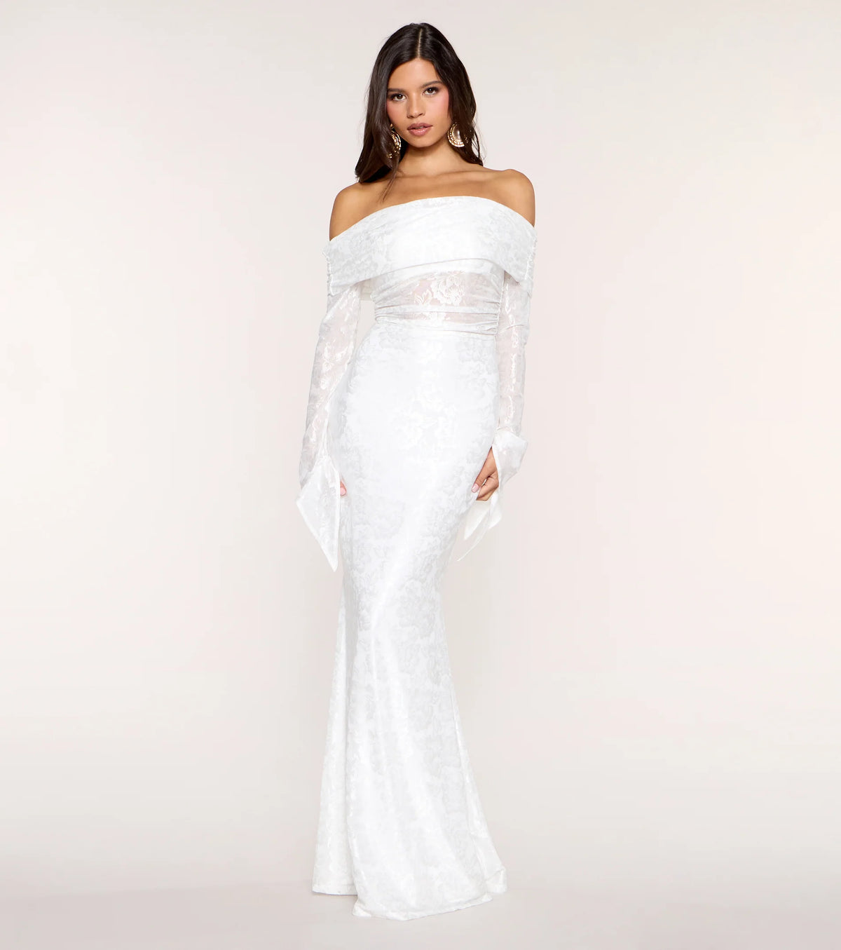 Aviana Lace Off-Shoulder Mermaid Formal Dress