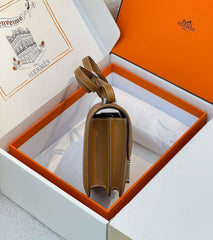 HM CONSTANCE BAGS 22 RUSSET EPSOM SLIVER HARDWARE