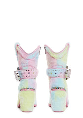 Sharp Sheriff Shine Cowboy Boots - Faux Fur