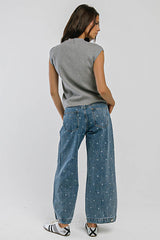 Cambria Sleeveless Cardigan in Heather Grey