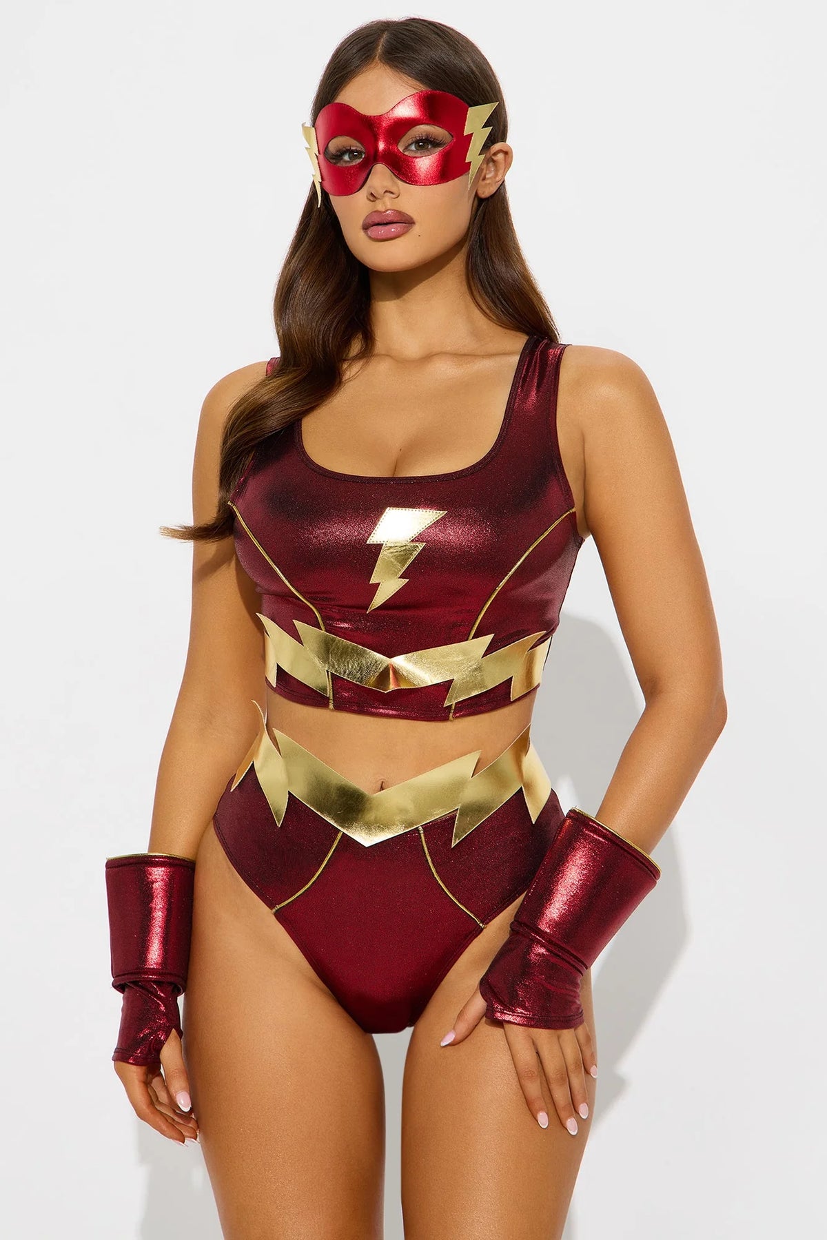 Super Babe Super Fast 6 Piece Costume Set - Red/combo