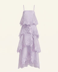 Orchid Embroidered Layered Maxi Dress - Light Purple