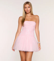 Pretty Please Sequin Drop Waist Mini Dress