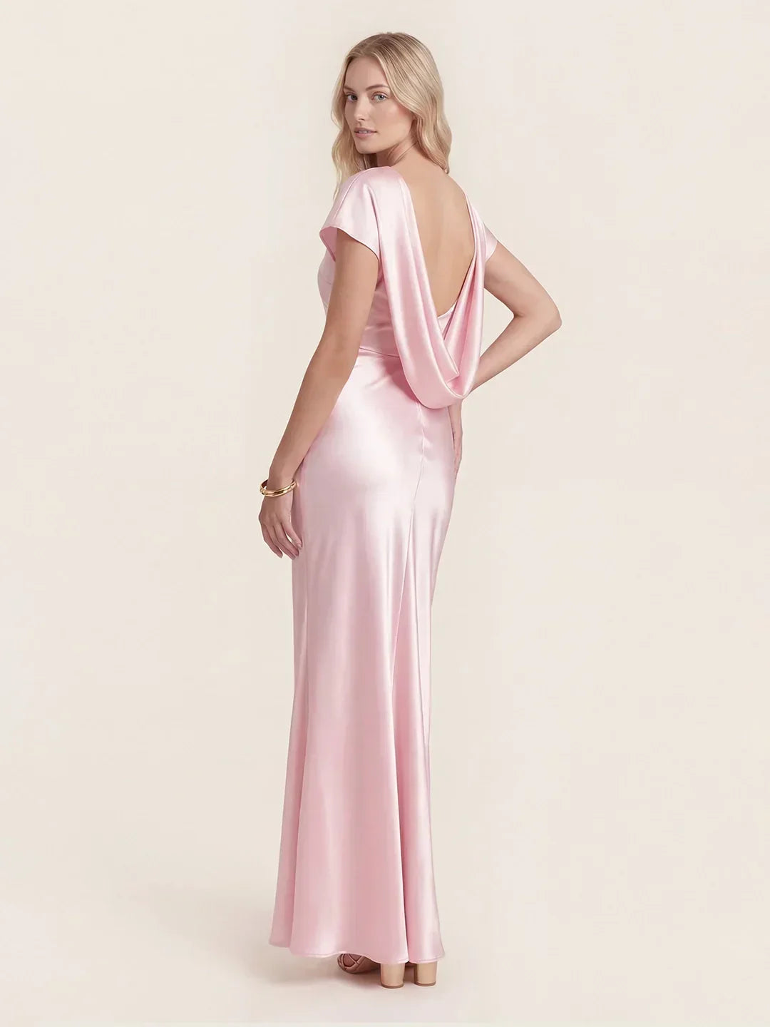 Captivating Presence Satin Cowl Back Maxi Dress