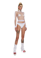 Digital Remnants Lingerie Set - White