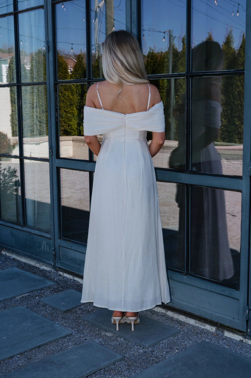 Lana Bow Dress-Cream