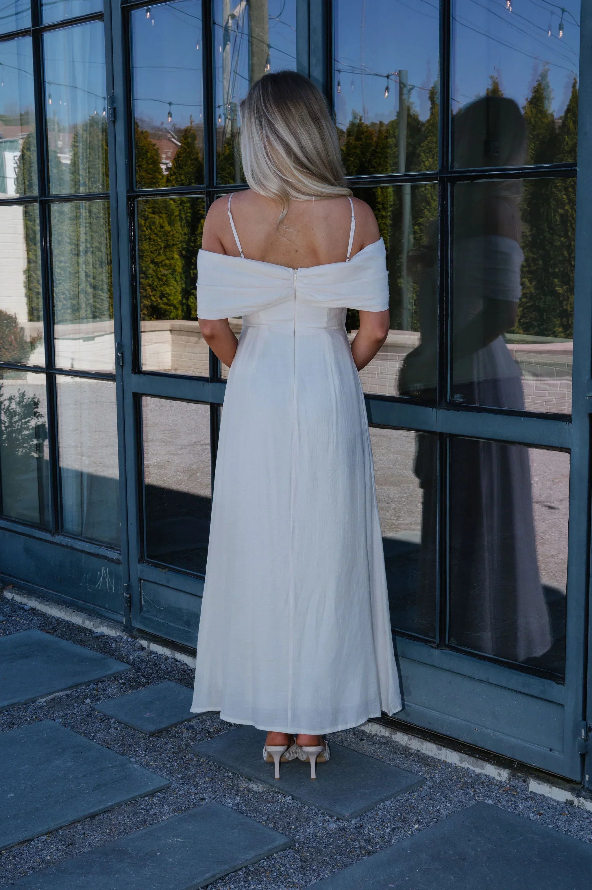Lana Bow Dress-Cream
