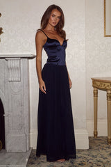 BRIELLE STRUCTURED MAXI DRESS - NAVY