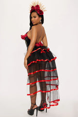 Dia De Los Muertos 3 Piece Costume Set - Red/combo