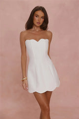 Dewdrop Dreams Strapless Mini Dress White