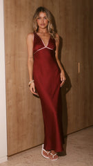 Stormi Maxi Dress - Wine/Pink