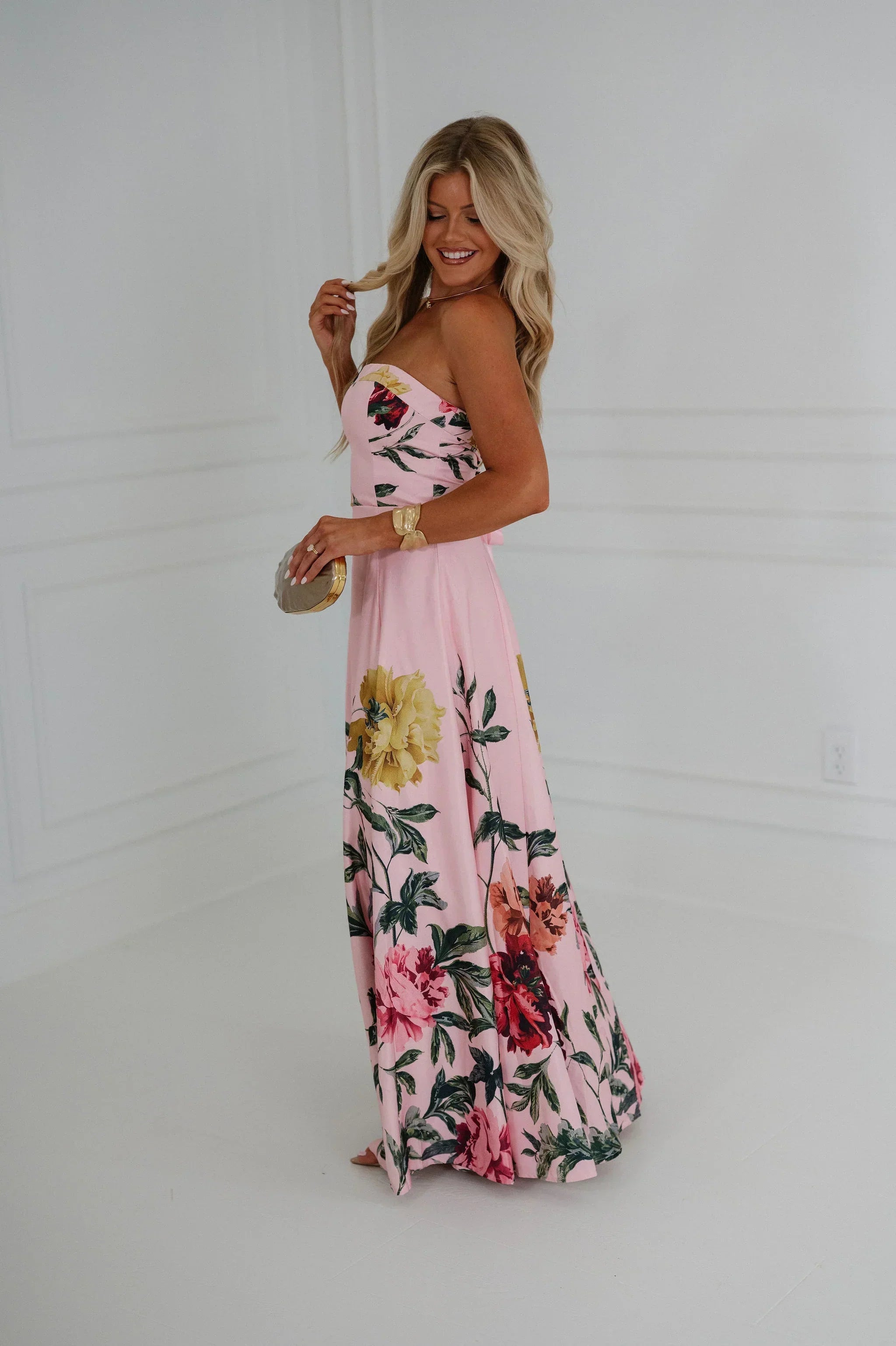 Jasmine Floral Maxi Dress-Pink Garden