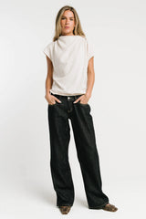 Olivia Cowl Neck Blouse in Ivory