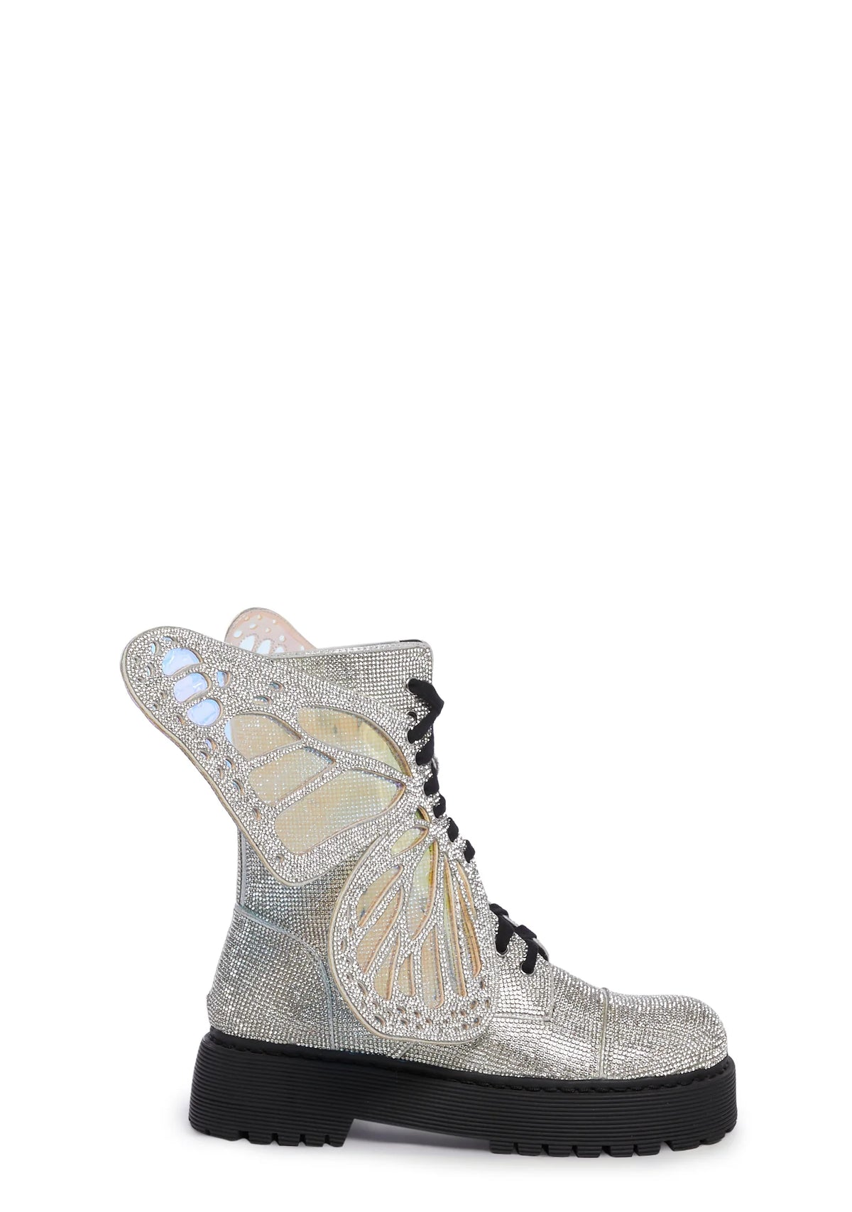 Metamorphic Butterfly Boots - Silver