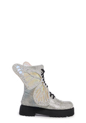 Metamorphic Butterfly Boots - Silver