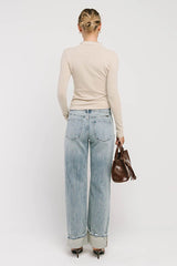 Alice Mock Neck Top in Natural