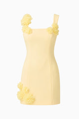 Trompe 3D Mini Dress In Yellow
