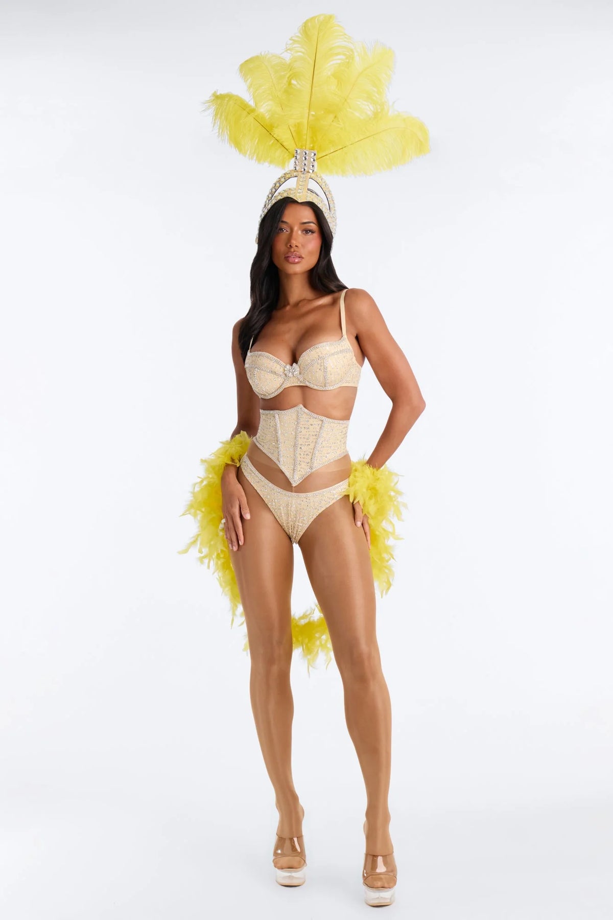 Diva After Dark 5 Piece Costume Set - Yellow/combo
