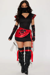 Elusive Ninja Babe 7 Piece Costume Set - Black/Red