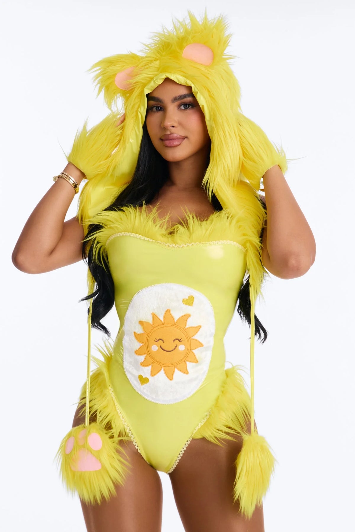 Glow Up Babe Care Creature 4 Piece Costume Set - Yellow