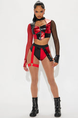 Sexy Toxic Villain 2 Piece Costume Set - Red/Black
