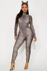 Can't Tame Me Leopard 2 Piece Costume Set - Brown/combo