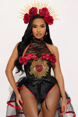 Dia De Los Muertos 3 Piece Costume Set - Red/combo
