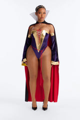 Crowned In Sin Evil Queen 5 Piece Costume Set - Purple/combo