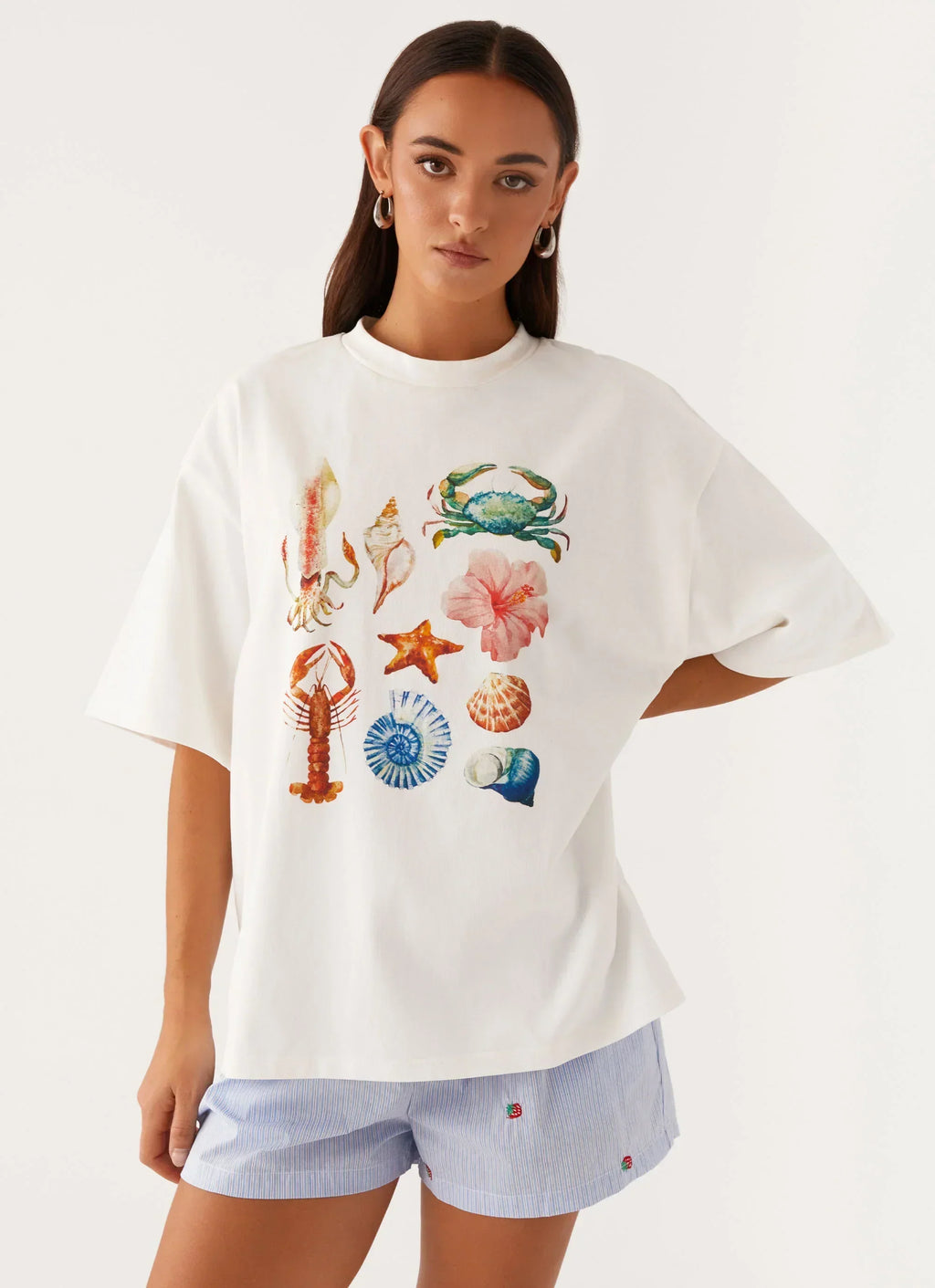 Born To Have Fun Oversized Tee - White