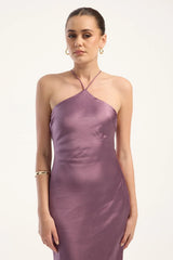 Perfect Stranger Bonnie Satin Maxi Dress Deep Mauve