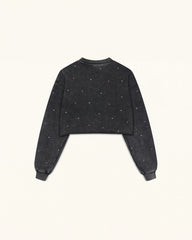 Candy Resin Heart  Sweatshirt - Black