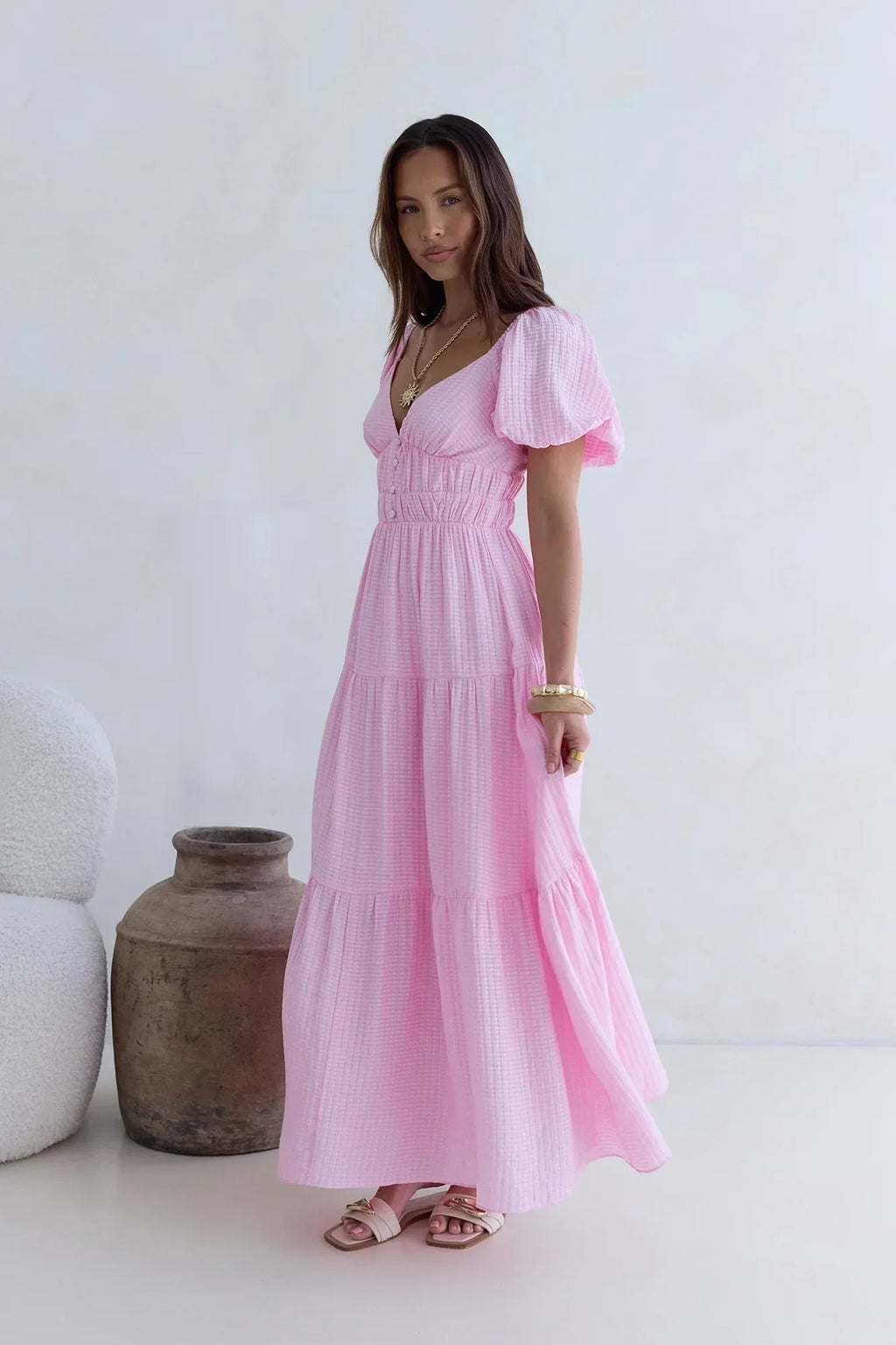 Butterfly Wings Maxi Dress Pink
