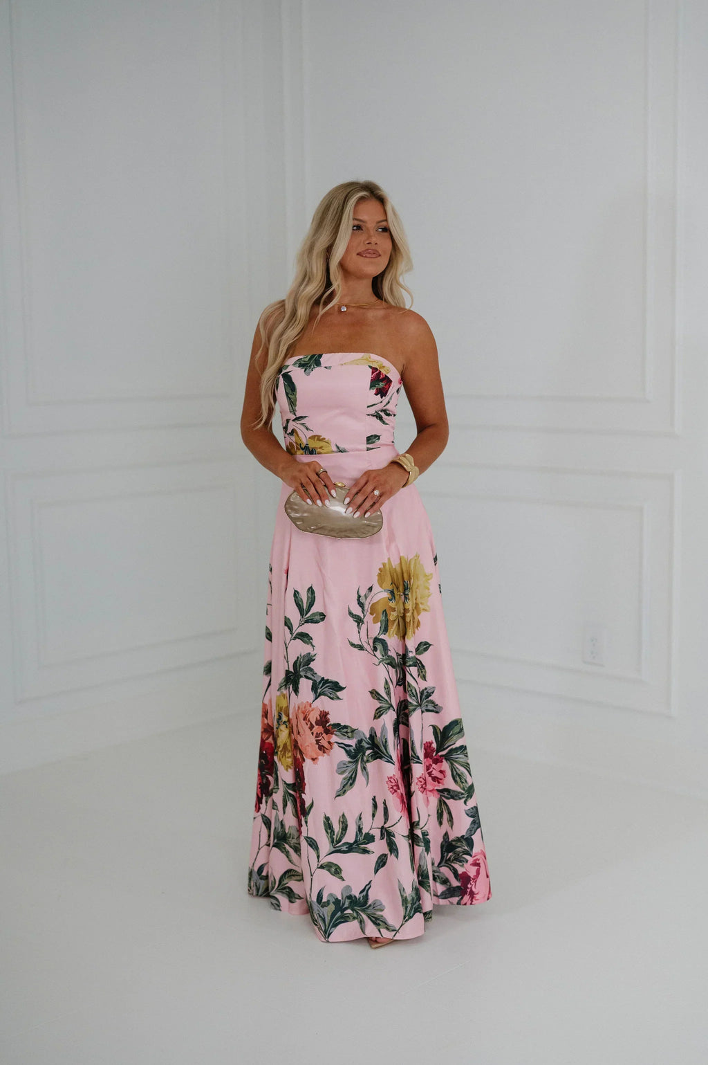 Jasmine Floral Maxi Dress-Pink Garden
