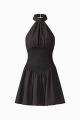 CURAAE Amaris Halter Mini Dress in Black