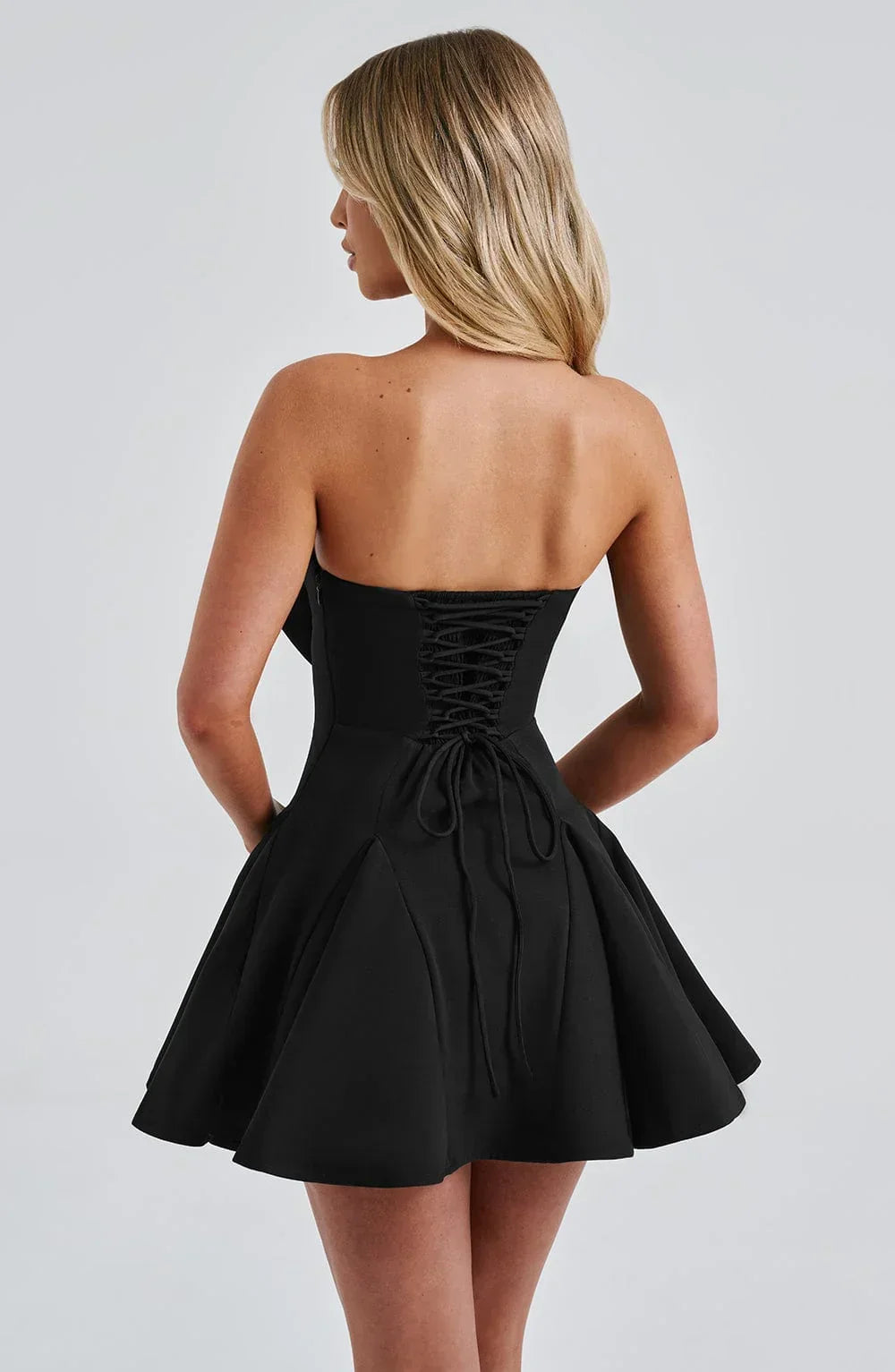 Holly – Strapless Playsuit With Bow Detail