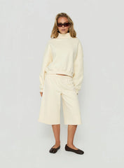 Anyya Funnel Neck Crew Jumper Cream